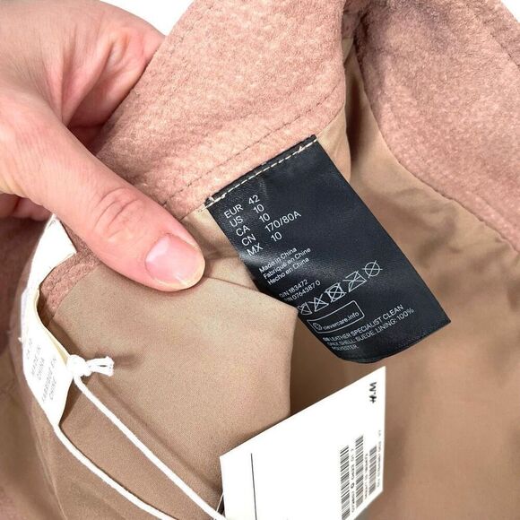 NEW H&M real suede mini skirt Size‎ 10 dusky pink - Picture 9 of 10